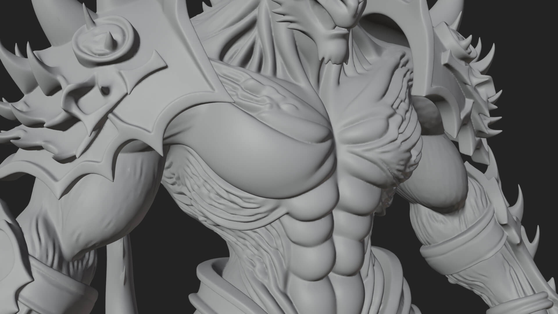 Horned Demon Armored Statue Design 6 3D Print Model 3D Model