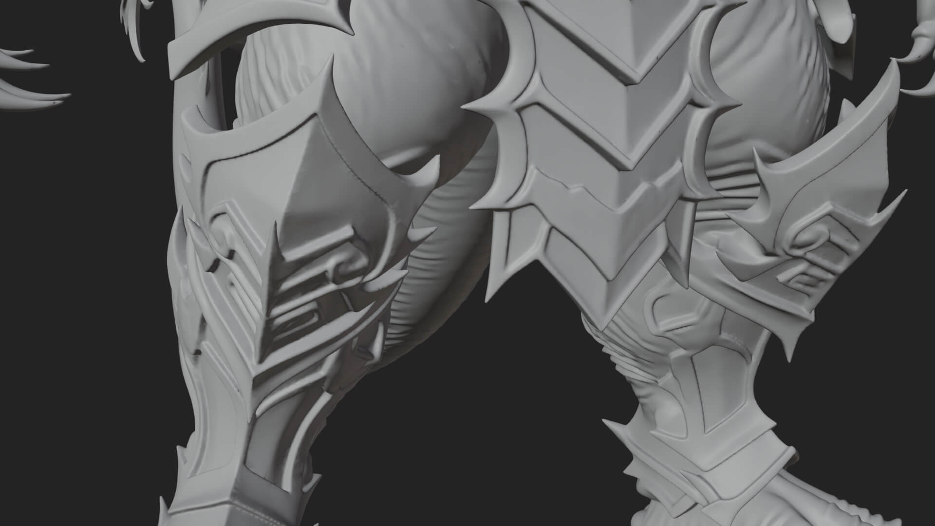 Horned Demon Armored Statue Design 6 3D Print Model 3D Model