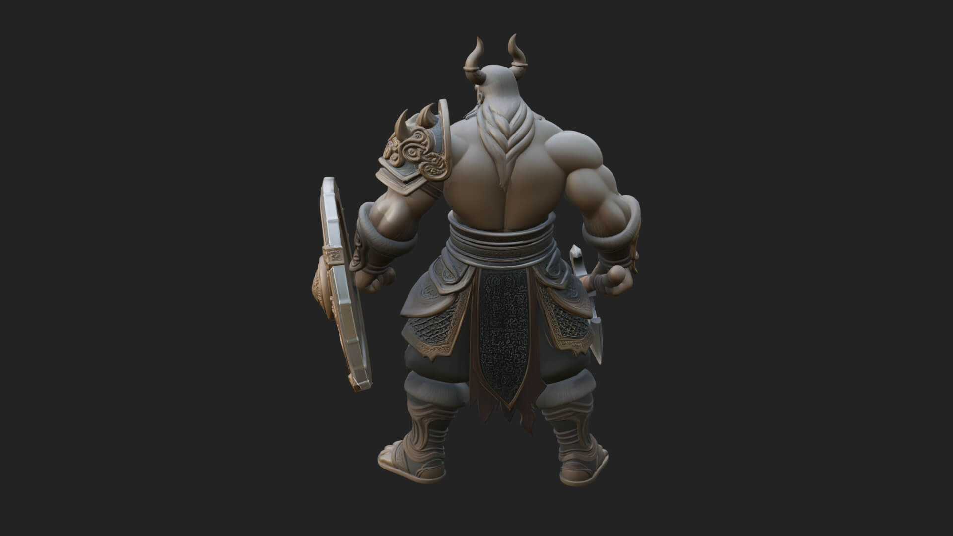 Horned Demon Armored Statue Design 7 3D Print Model 3D Model