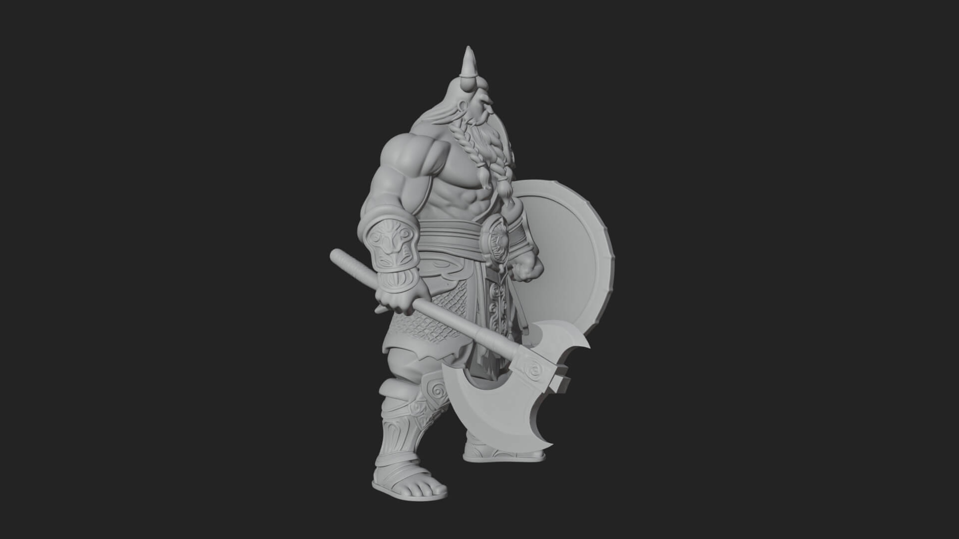 Horned Demon Armored Statue Design 7 3D Print Model 3D Model
