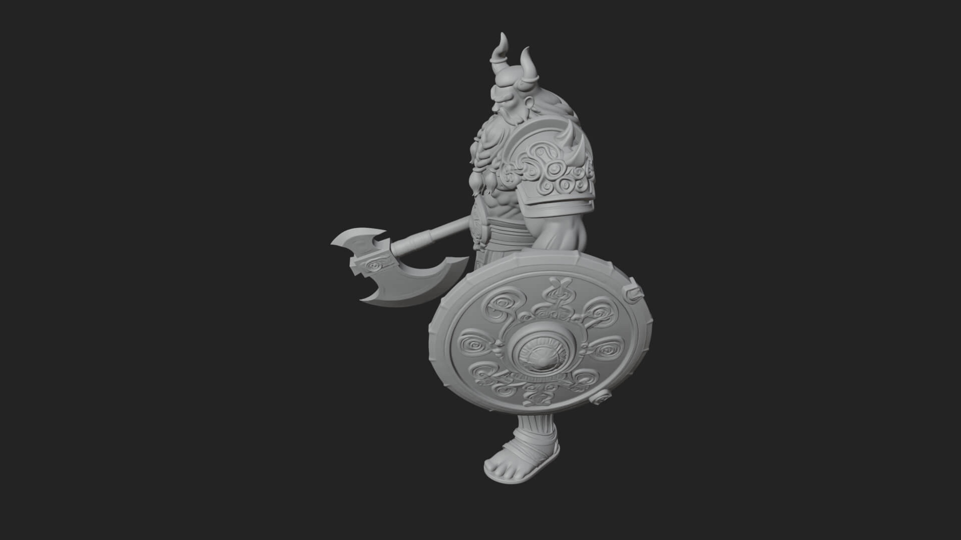 Horned Demon Armored Statue Design 7 3D Print Model 3D Model