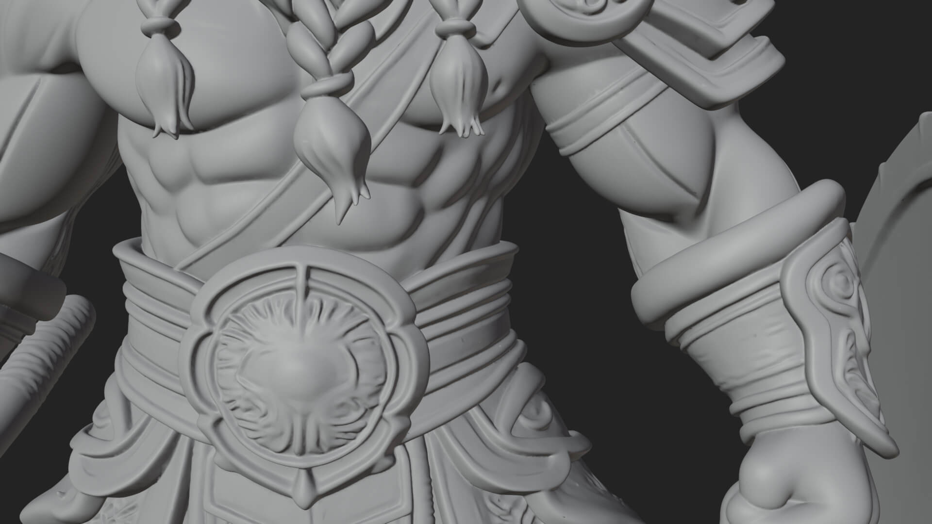 Horned Demon Armored Statue Design 7 3D Print Model 3D Model