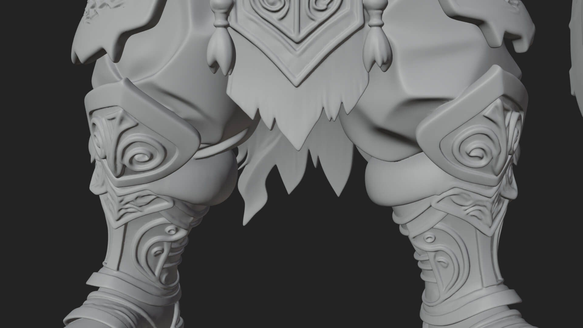 Horned Demon Armored Statue Design 7 3D Print Model 3D Model