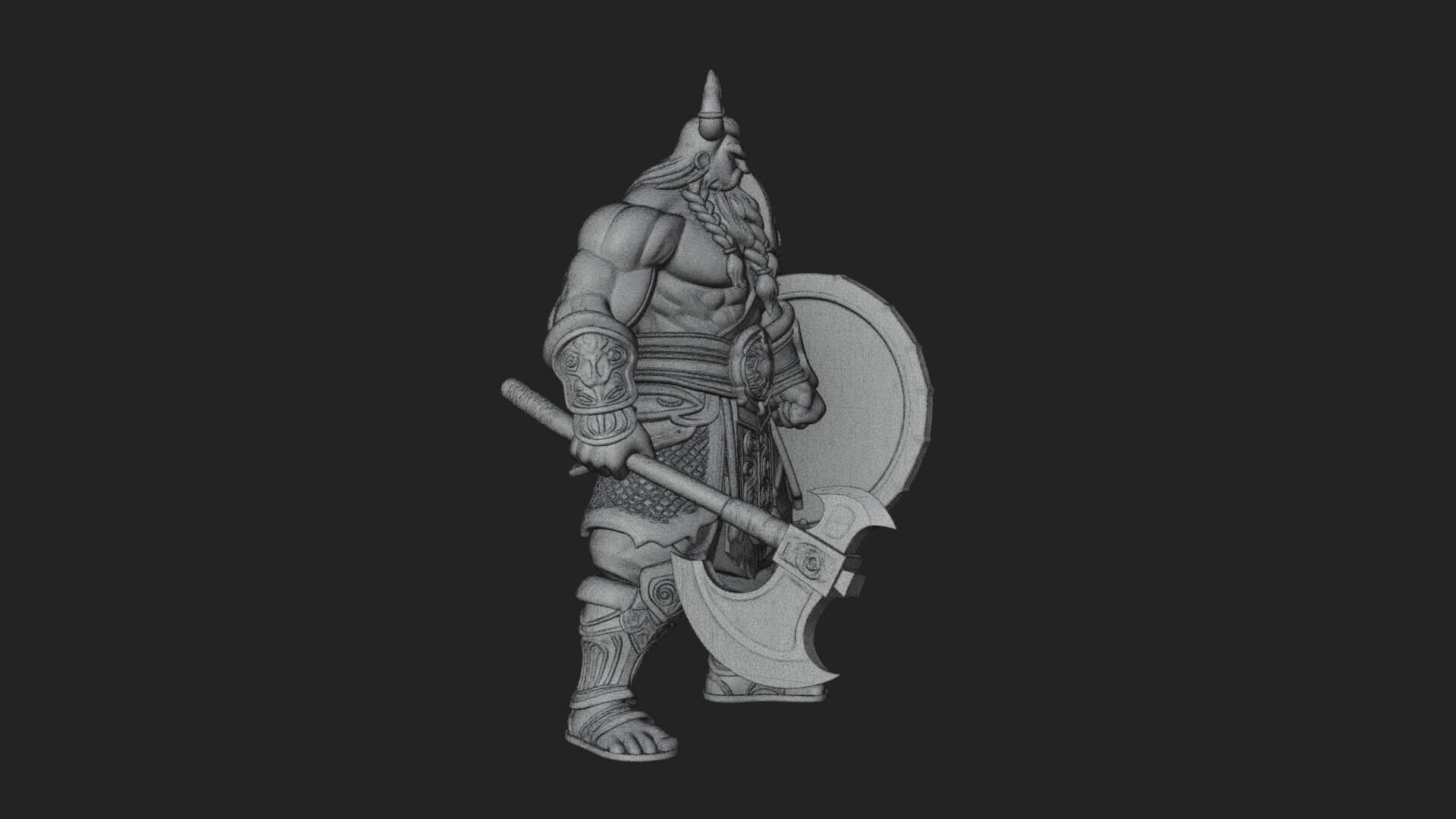 Horned Demon Armored Statue Design 7 3D Print Model 3D Model