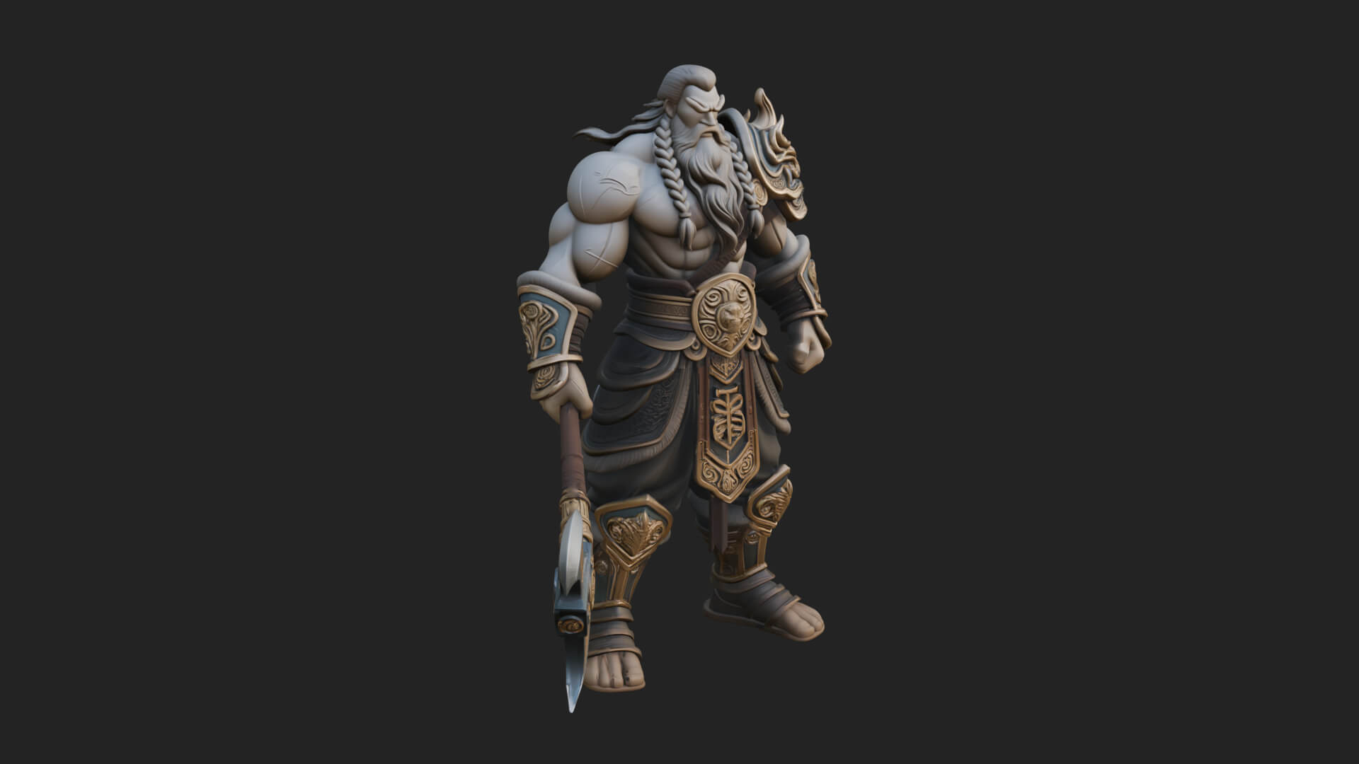 Horned Demon Armored Statue Design 8 3D Print Model 3D Model