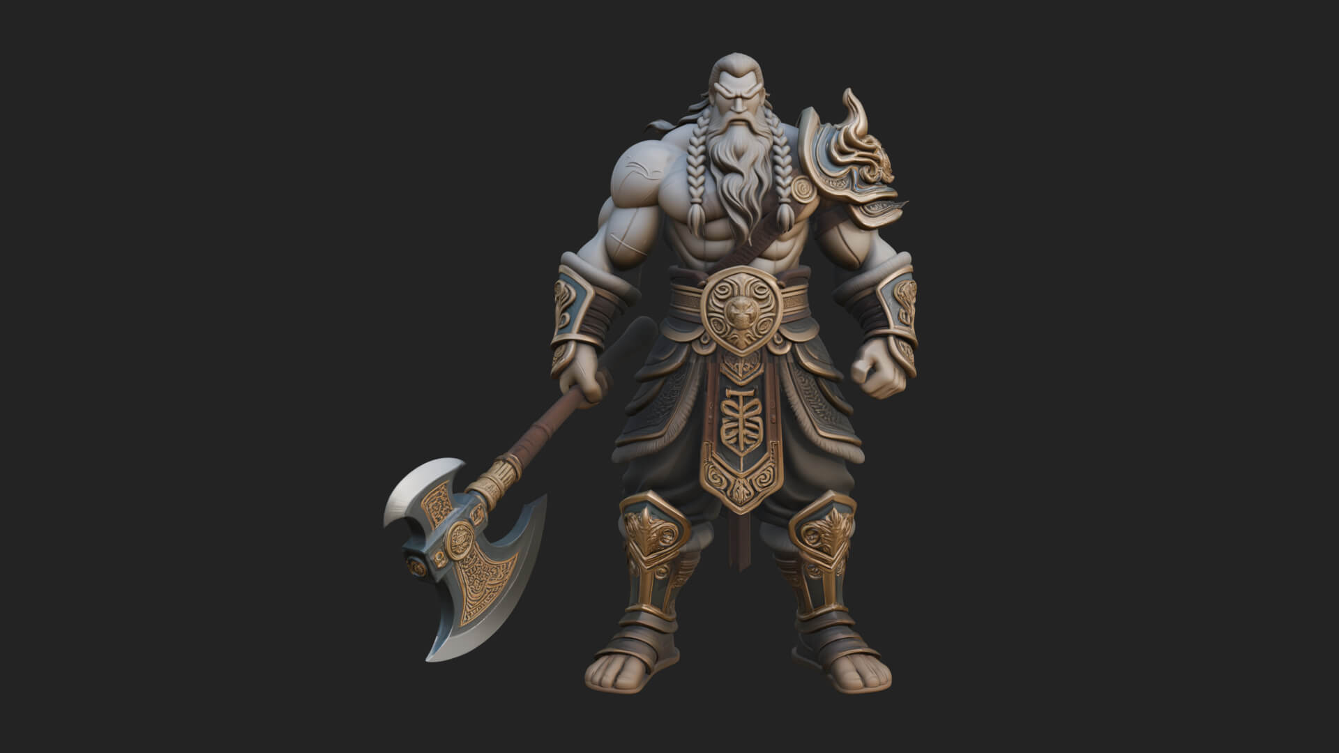Horned Demon Armored Statue Design 8 3D Print Model 3D Model