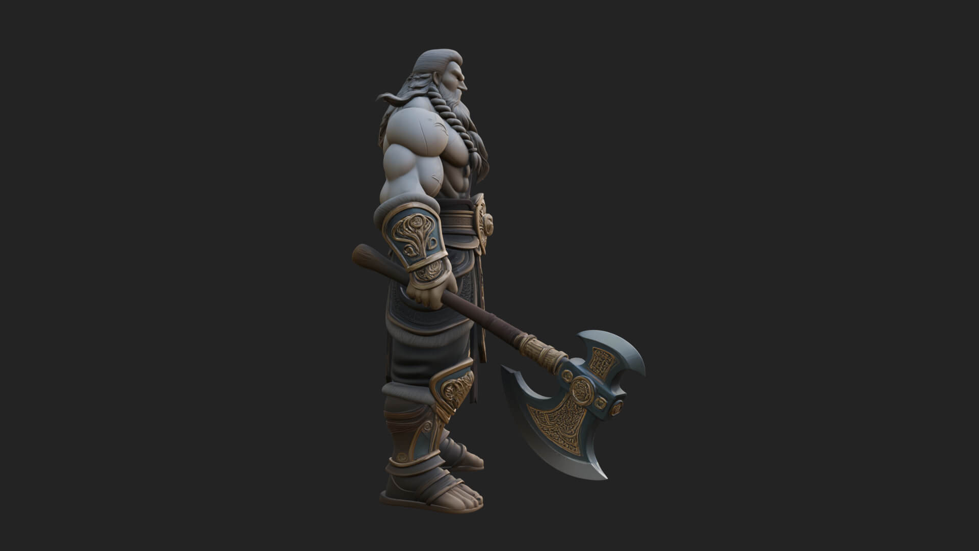 Horned Demon Armored Statue Design 8 3D Print Model 3D Model