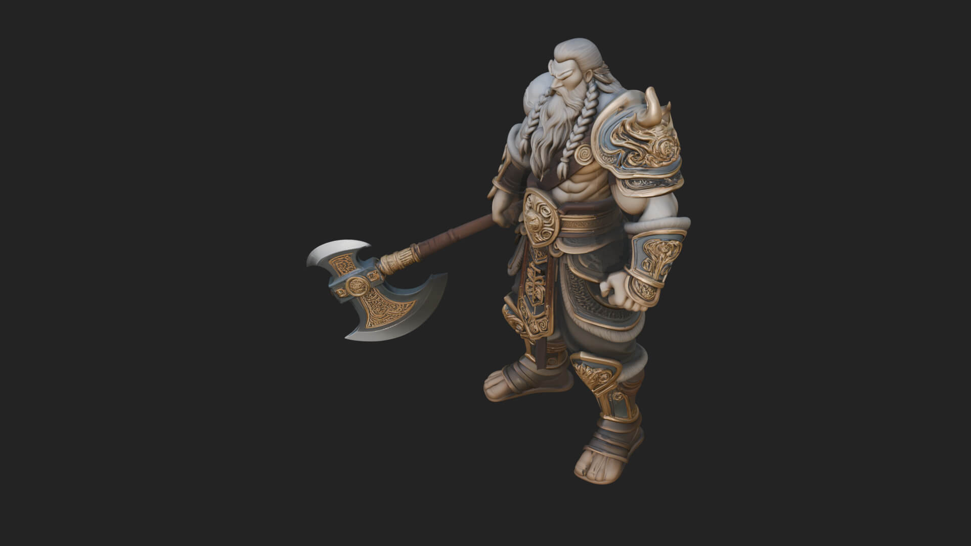 Horned Demon Armored Statue Design 8 3D Print Model 3D Model