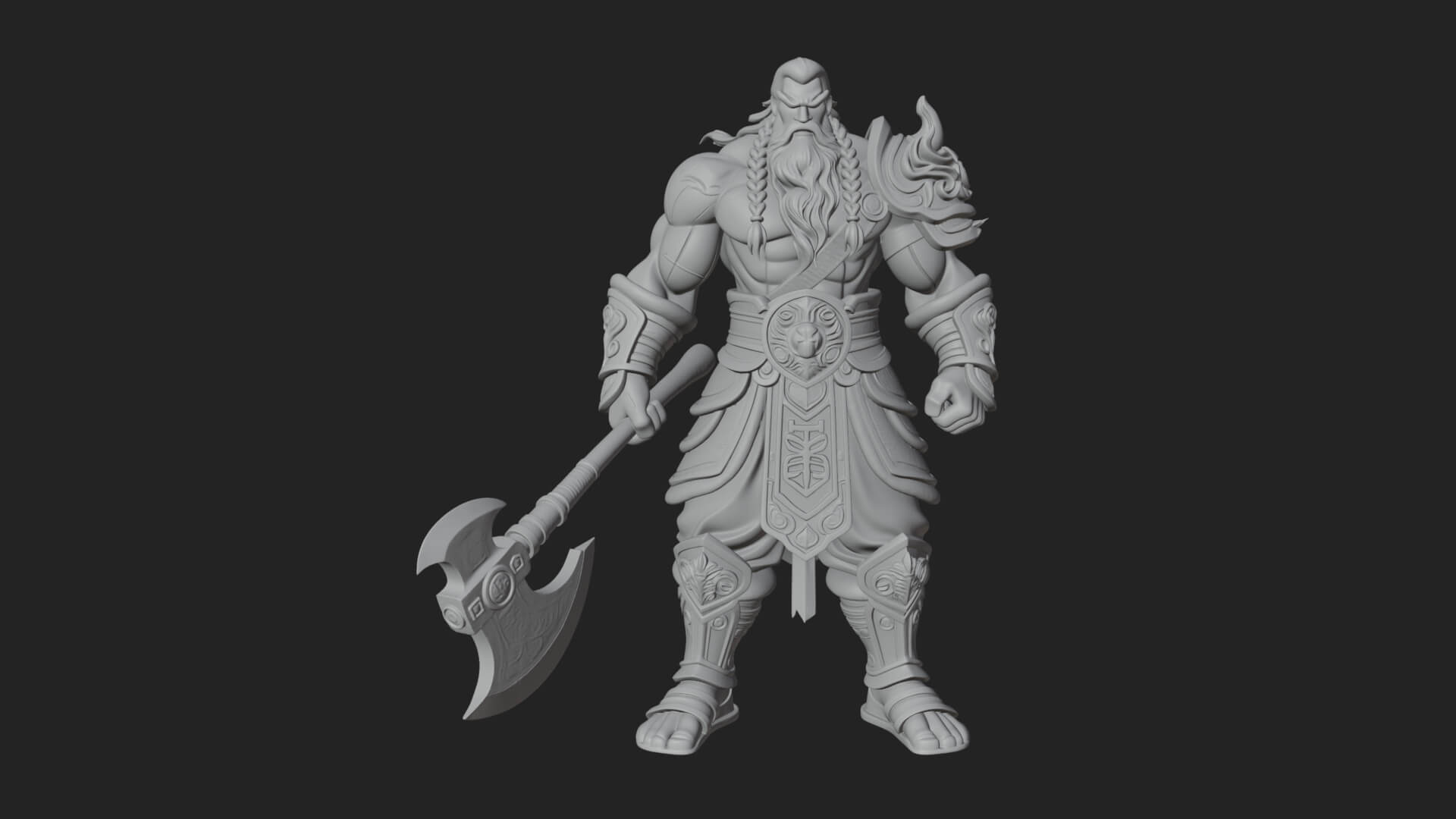 Horned Demon Armored Statue Design 8 3D Print Model 3D Model