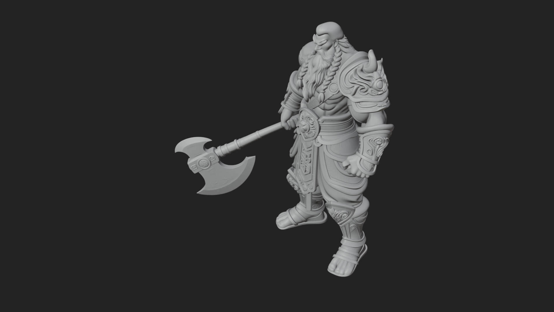 Horned Demon Armored Statue Design 8 3D Print Model 3D Model