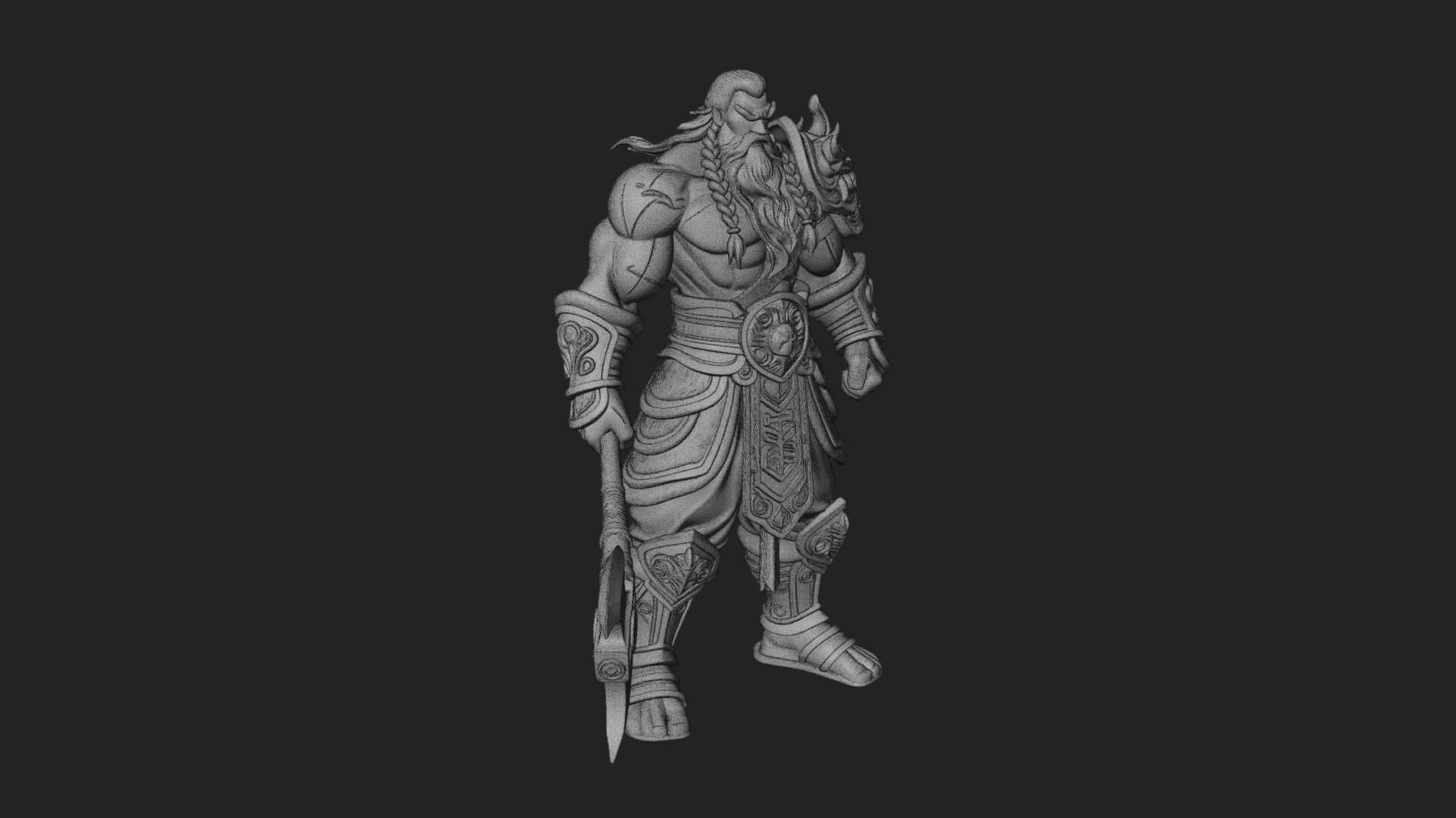 Horned Demon Armored Statue Design 8 3D Print Model 3D Model