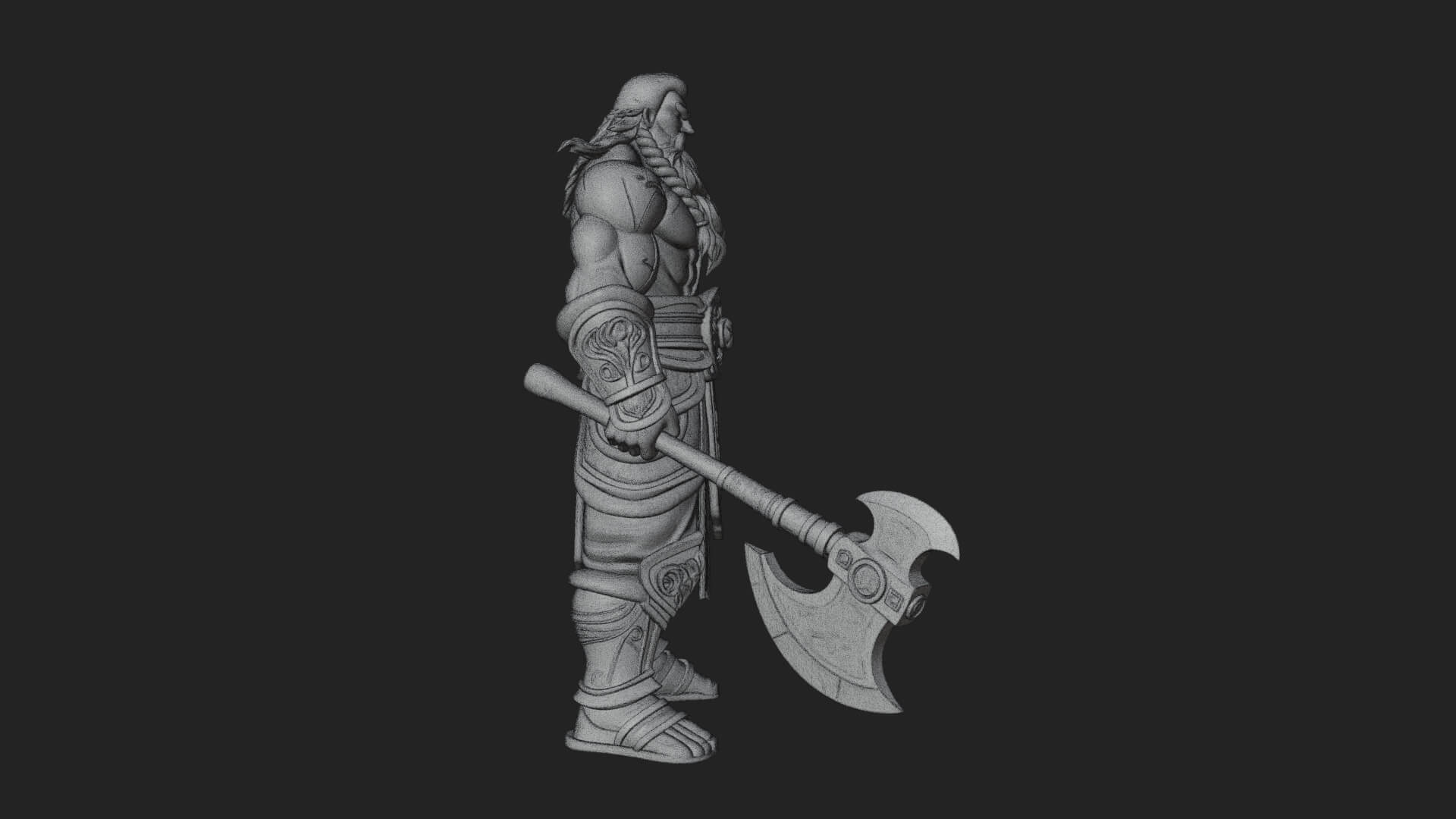 Horned Demon Armored Statue Design 8 3D Print Model 3D Model