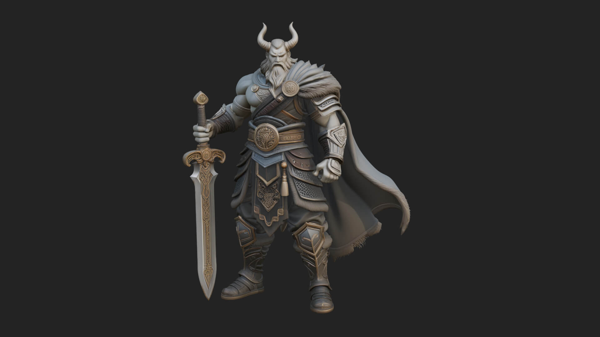 Horned Demon Armored Statue Design 9 3D Print Model 3D Model