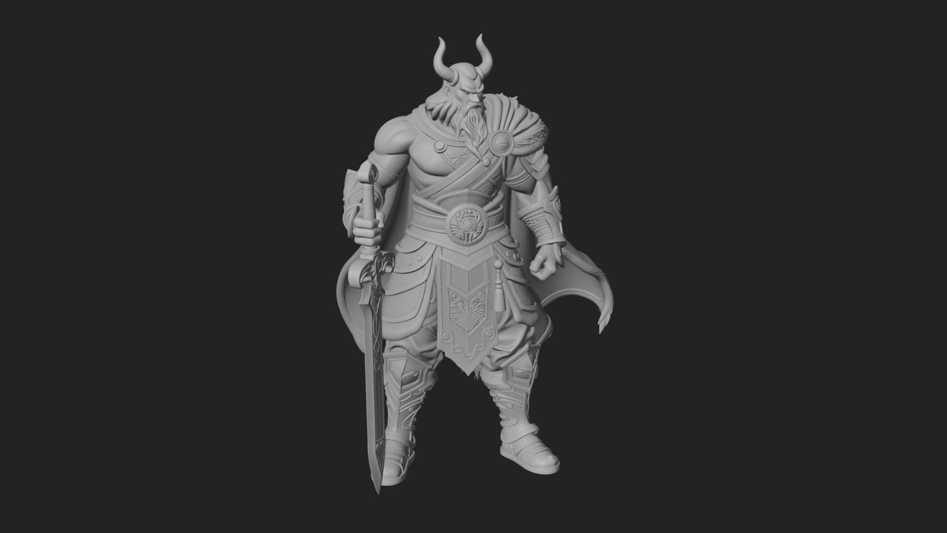 Horned Demon Armored Statue Design 9 3D Print Model 3D Model
