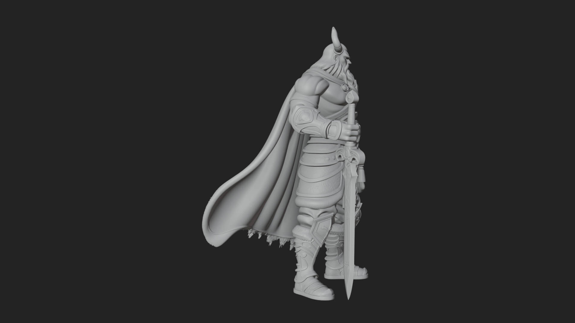 Horned Demon Armored Statue Design 9 3D Print Model 3D Model
