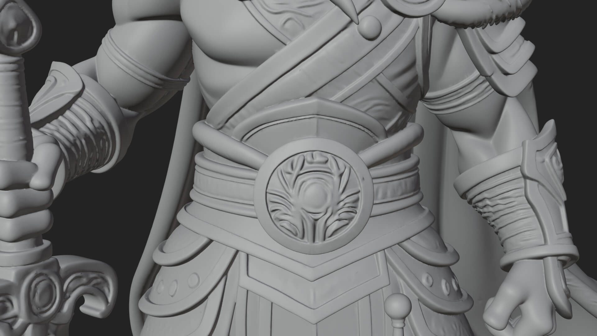 Horned Demon Armored Statue Design 9 3D Print Model 3D Model