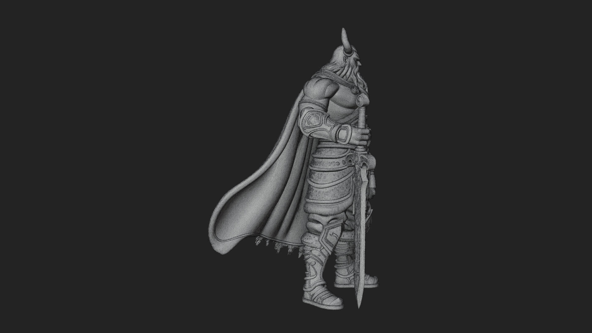 Horned Demon Armored Statue Design 9 3D Print Model 3D Model