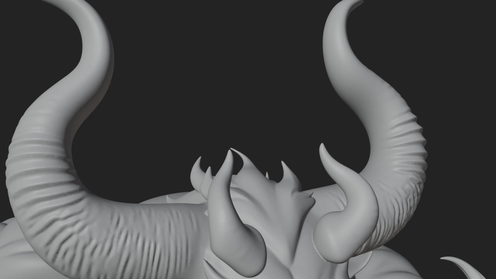 Horned Demon Beast Statue Design 5 3D Print Model 3D Model