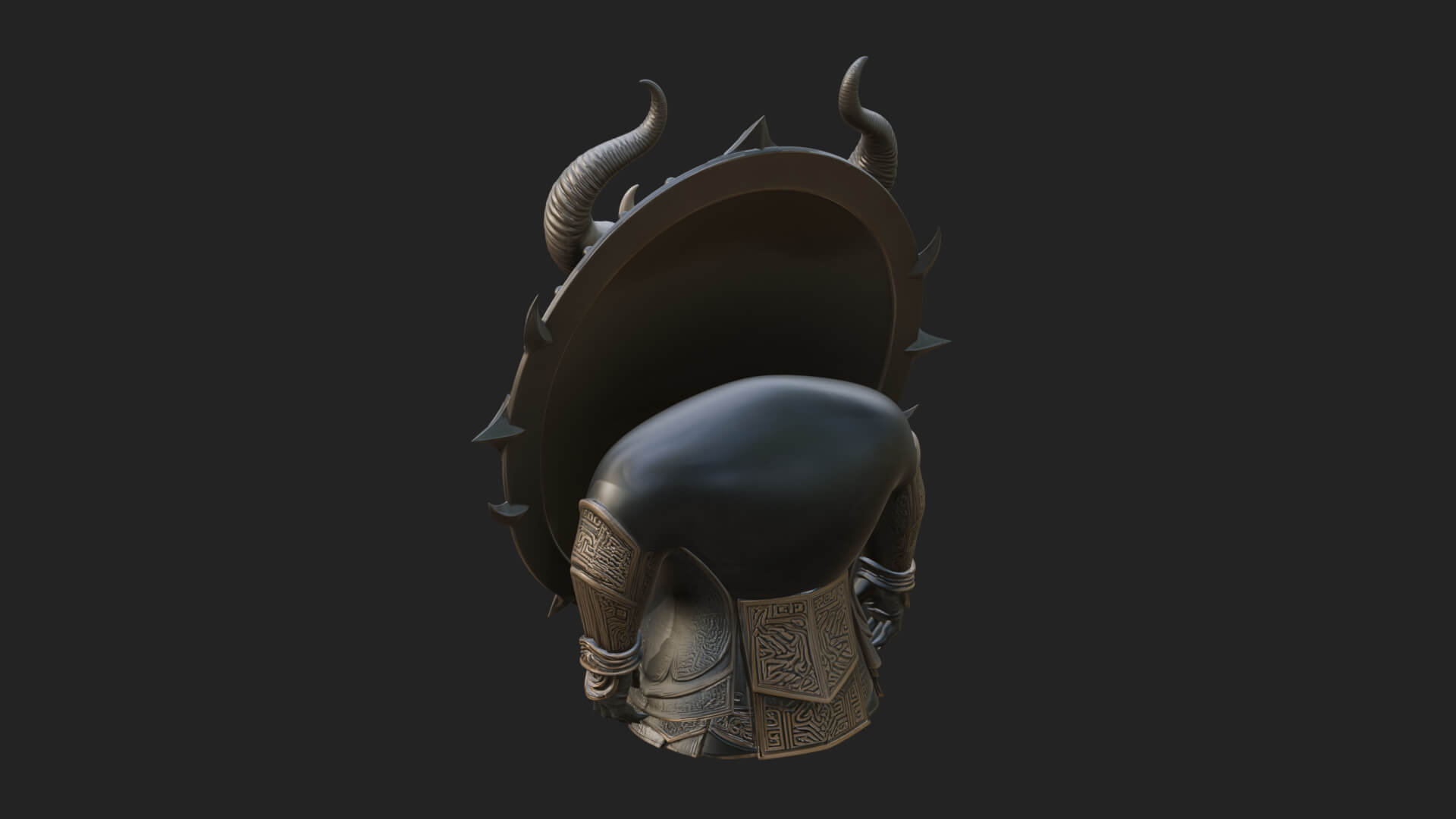 Horned Demon Face Shield Model Design 1 3D Print Model 3D Model