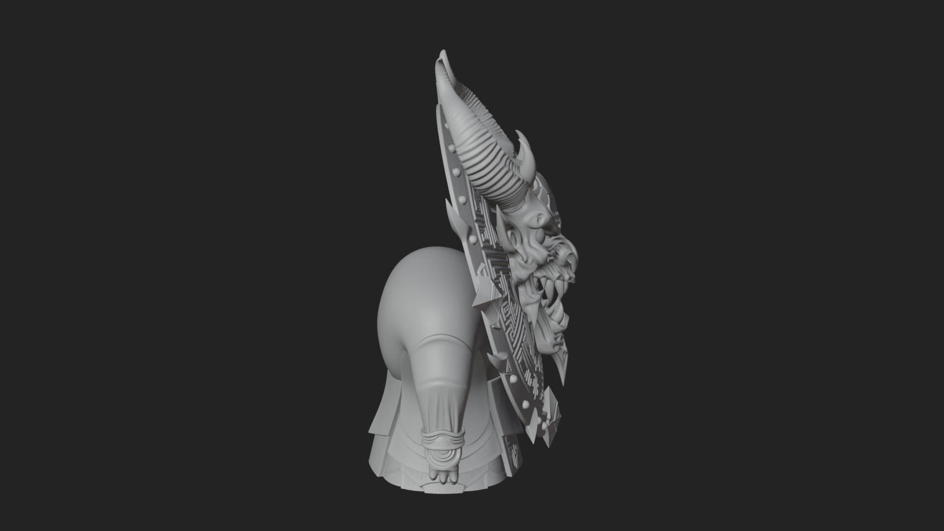 Horned Demon Face Shield Model Design 1 3D Print Model 3D Model