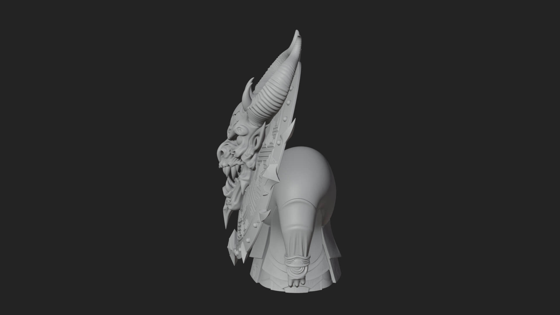 Horned Demon Face Shield Model Design 1 3D Print Model 3D Model