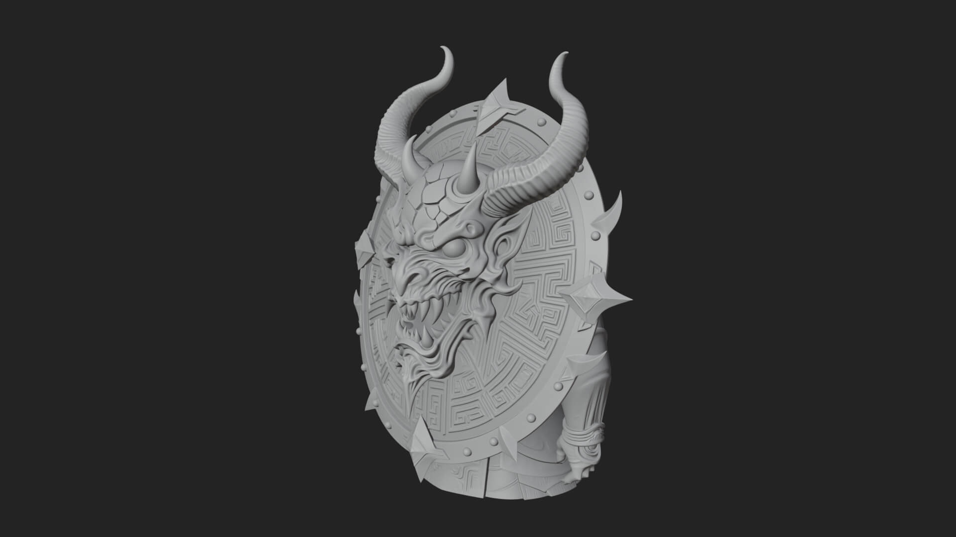 Horned Demon Face Shield Model Design 1 3D Print Model 3D Model