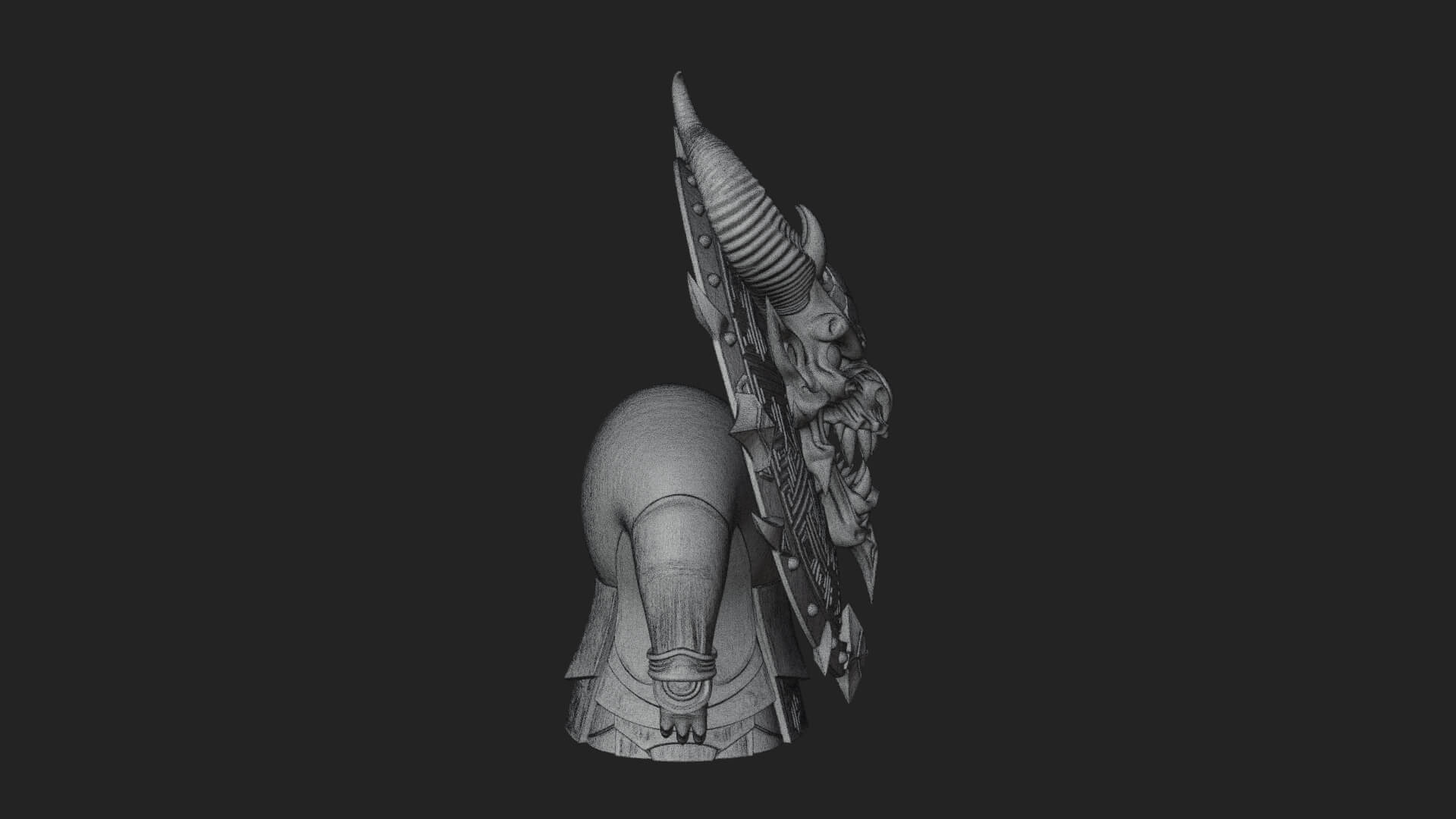 Horned Demon Face Shield Model Design 1 3D Print Model 3D Model