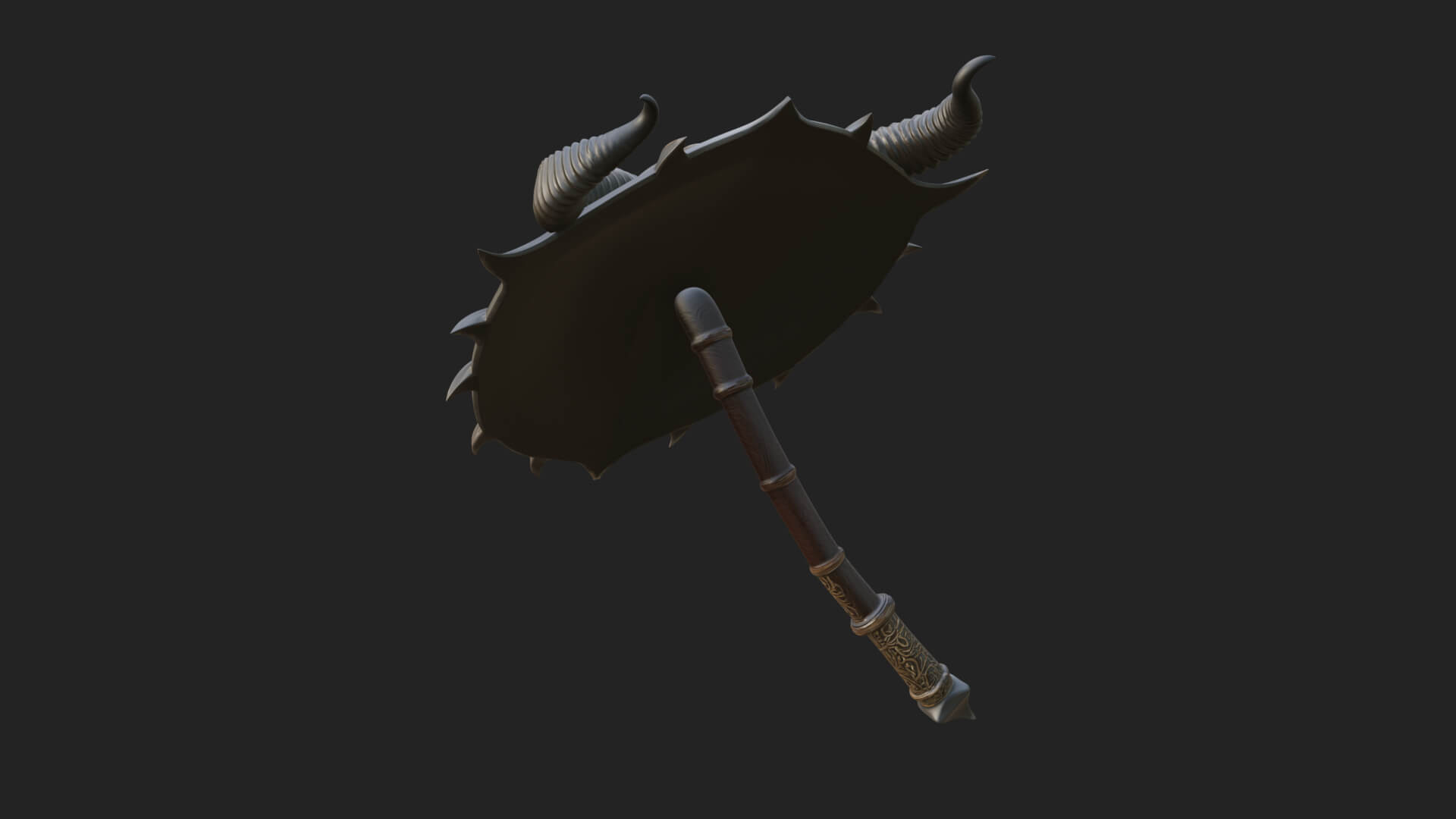 Horned Demon Face Shield Model Design 2 3D Print Model 3D Model