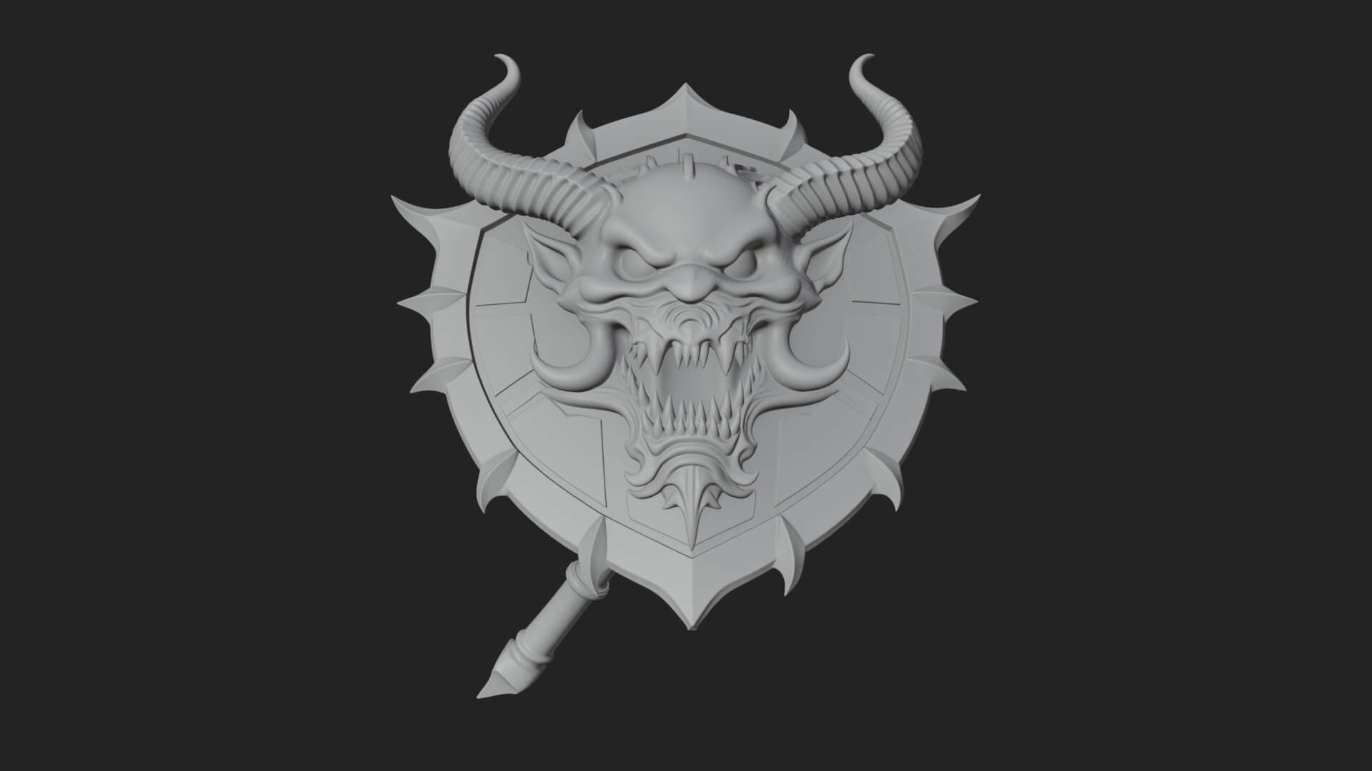 Horned Demon Face Shield Model Design 2 3D Print Model 3D Model