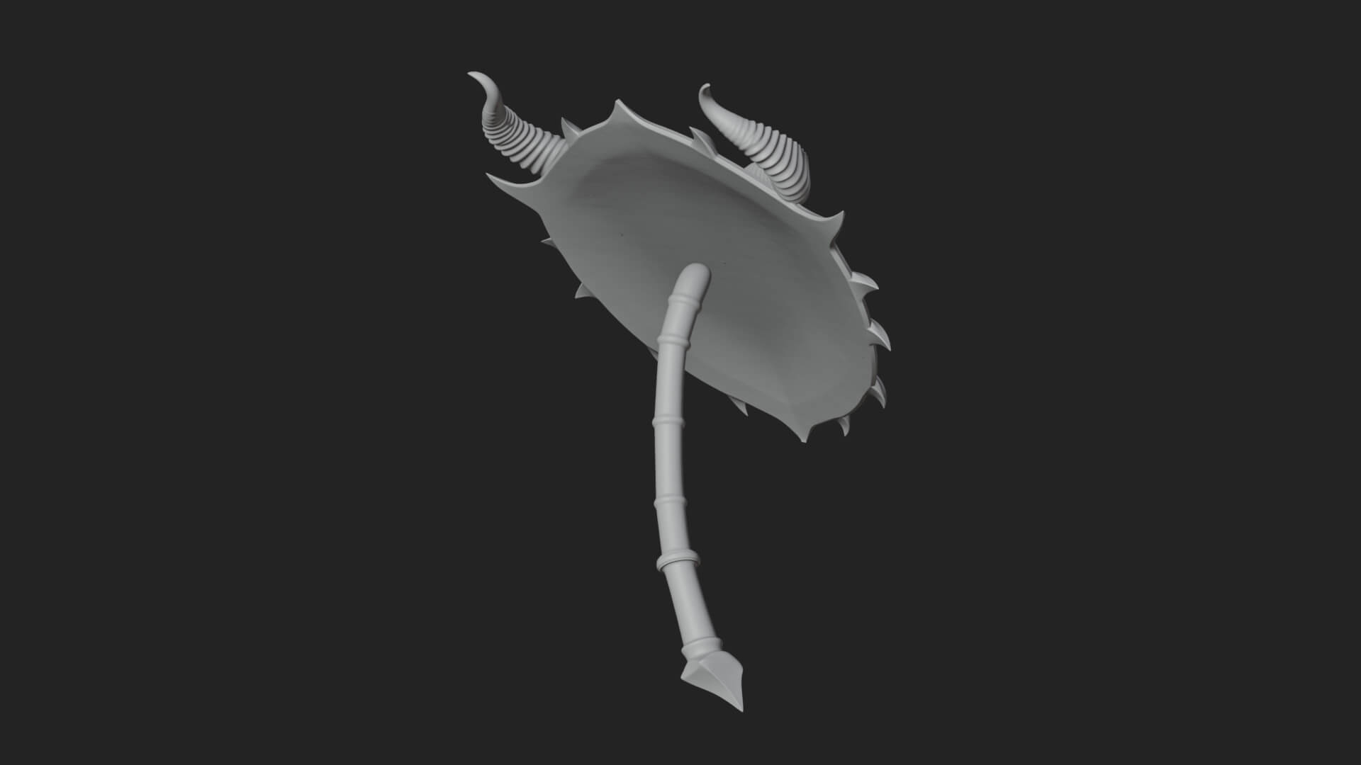 Horned Demon Face Shield Model Design 2 3D Print Model 3D Model