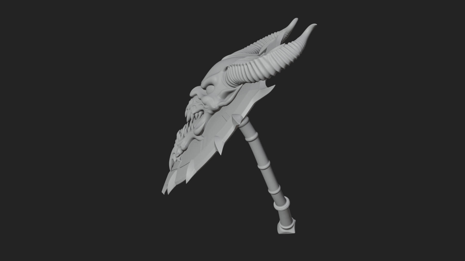 Horned Demon Face Shield Model Design 2 3D Print Model 3D Model