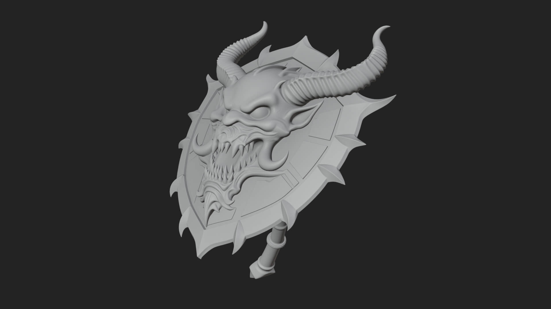 Horned Demon Face Shield Model Design 2 3D Print Model 3D Model
