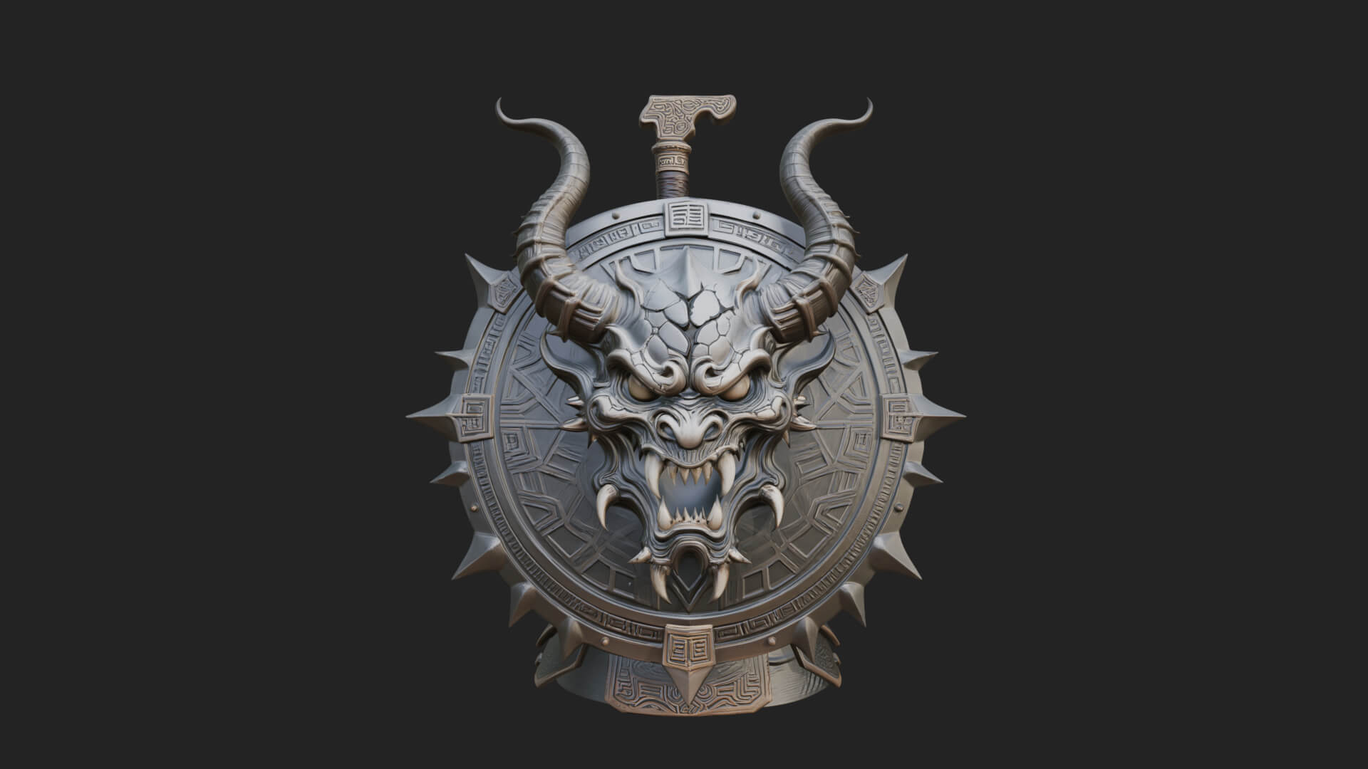 Horned Demon Face Shield Model Design 3 3D Print Model 3D Model