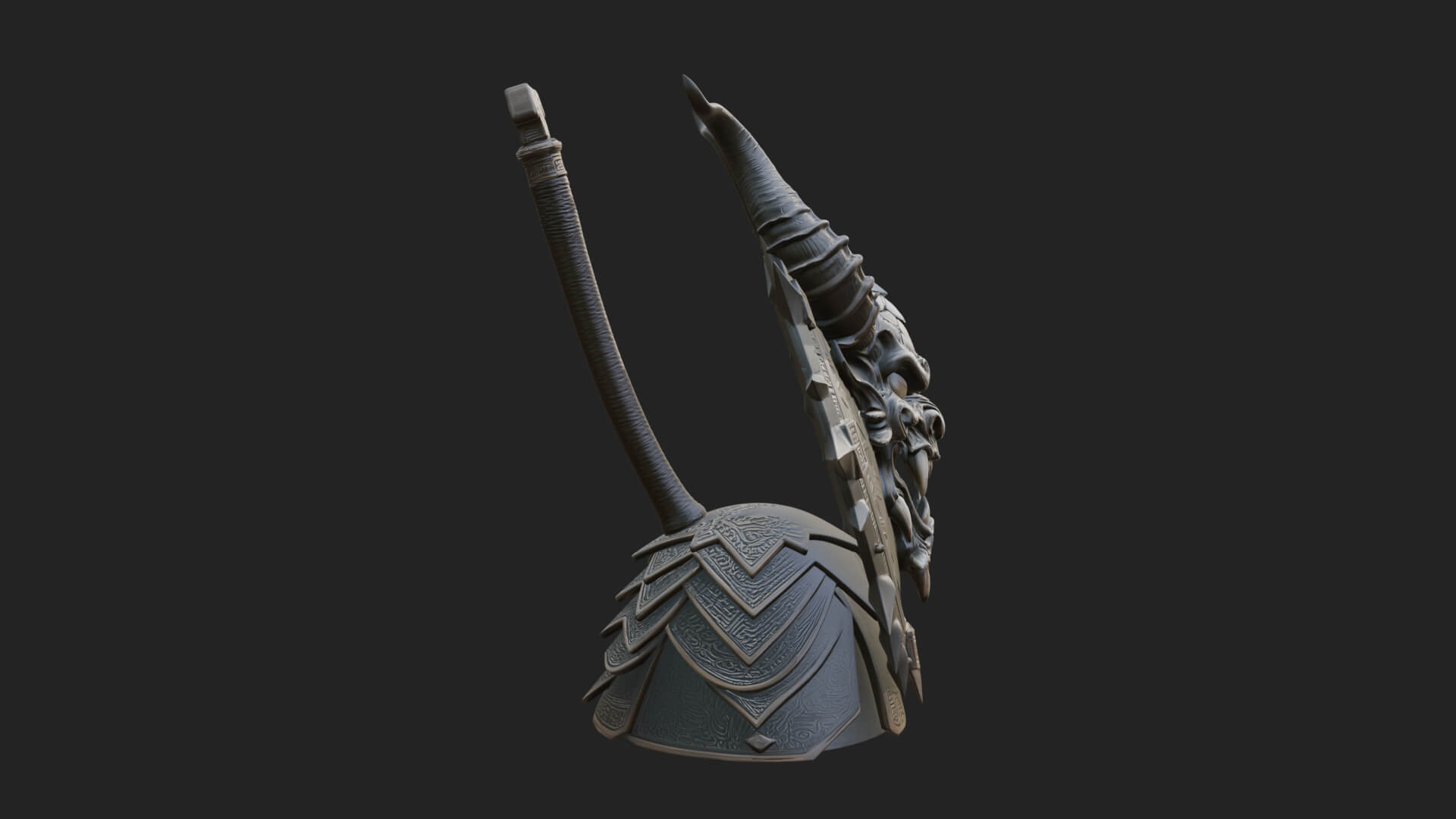 Horned Demon Face Shield Model Design 3 3D Print Model 3D Model