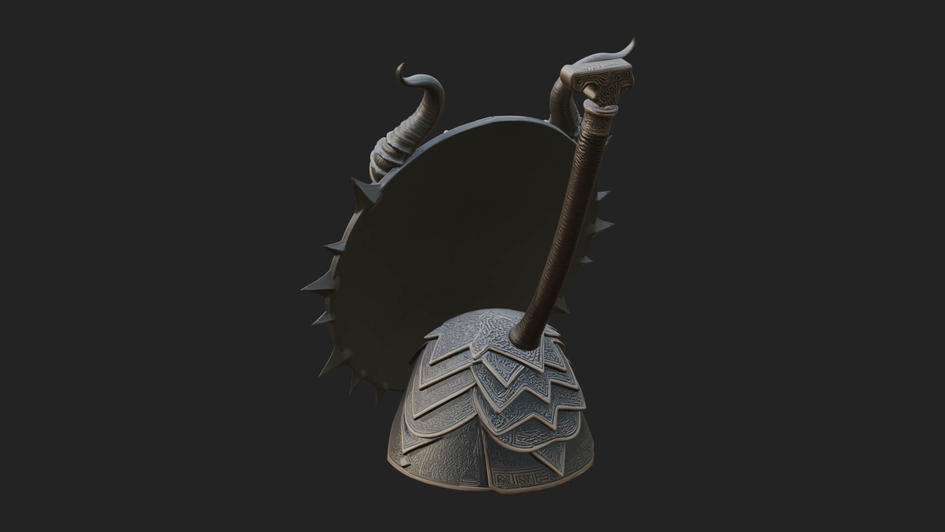 Horned Demon Face Shield Model Design 3 3D Print Model 3D Model