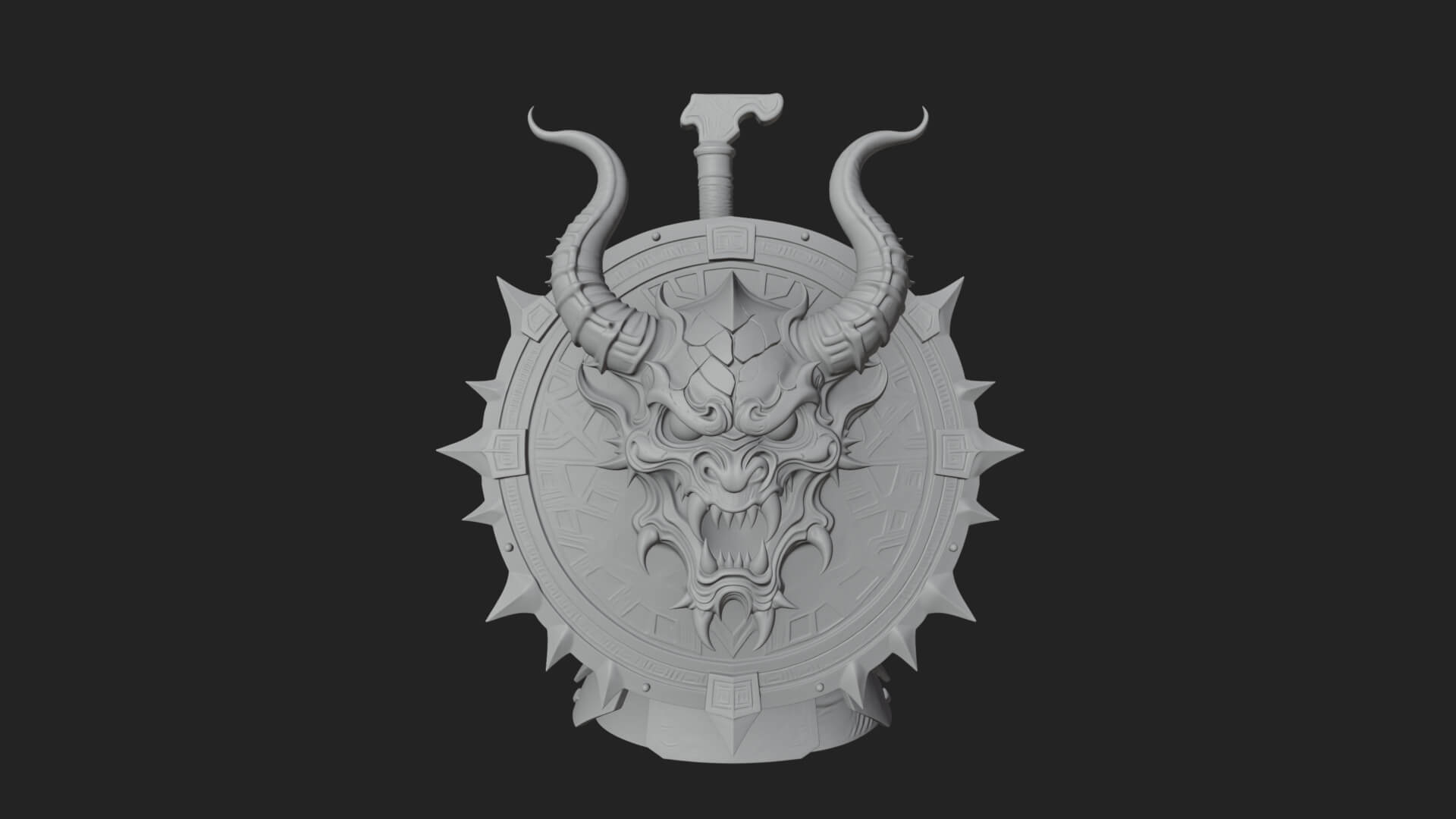 Horned Demon Face Shield Model Design 3 3D Print Model 3D Model