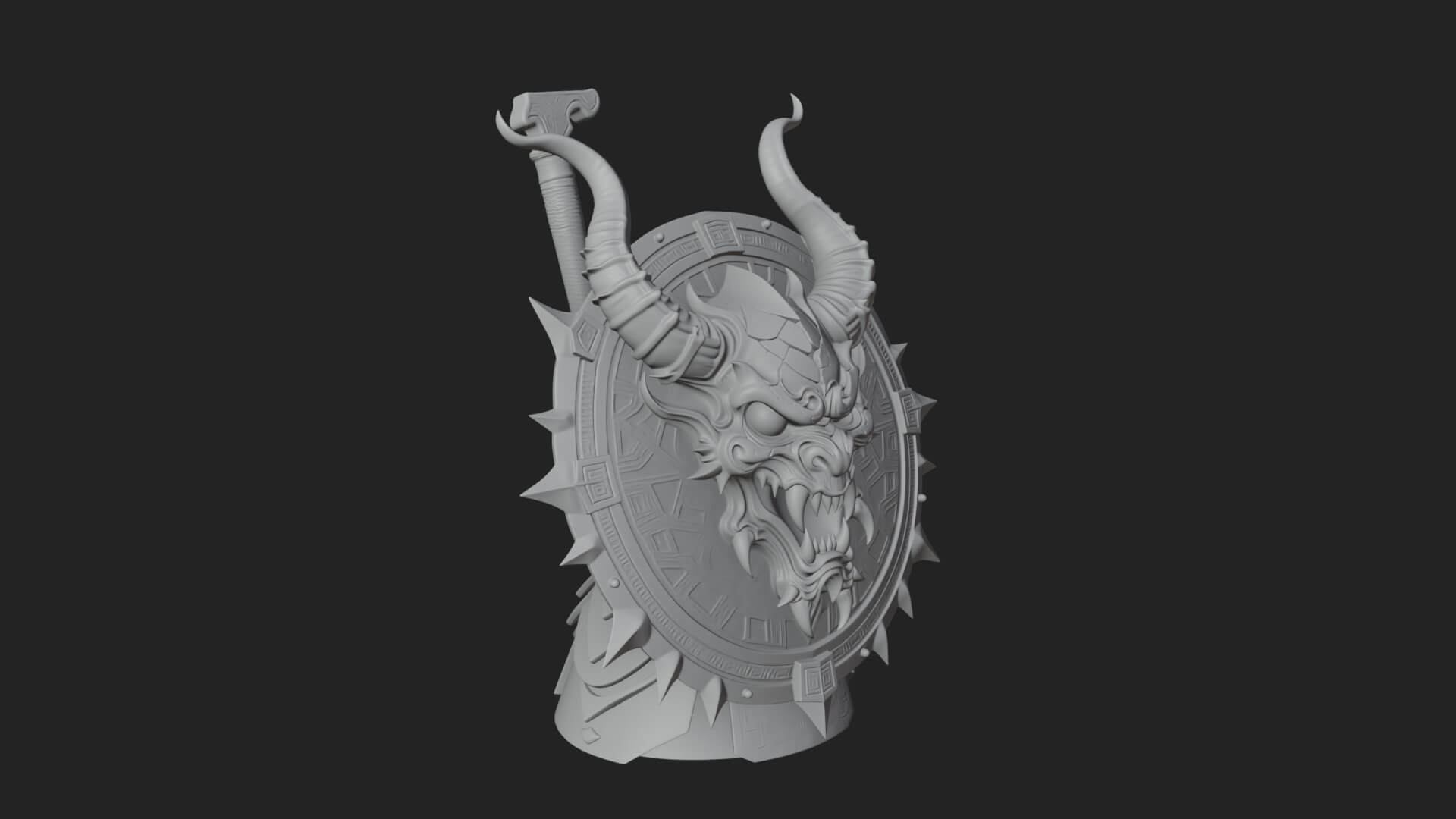 Horned Demon Face Shield Model Design 3 3D Print Model 3D Model