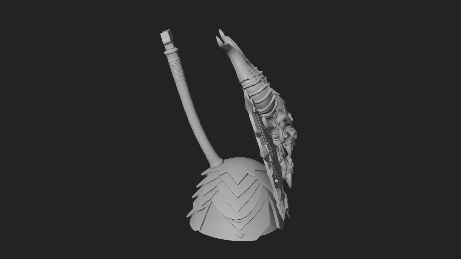 Horned Demon Face Shield Model Design 3 3D Print Model 3D Model