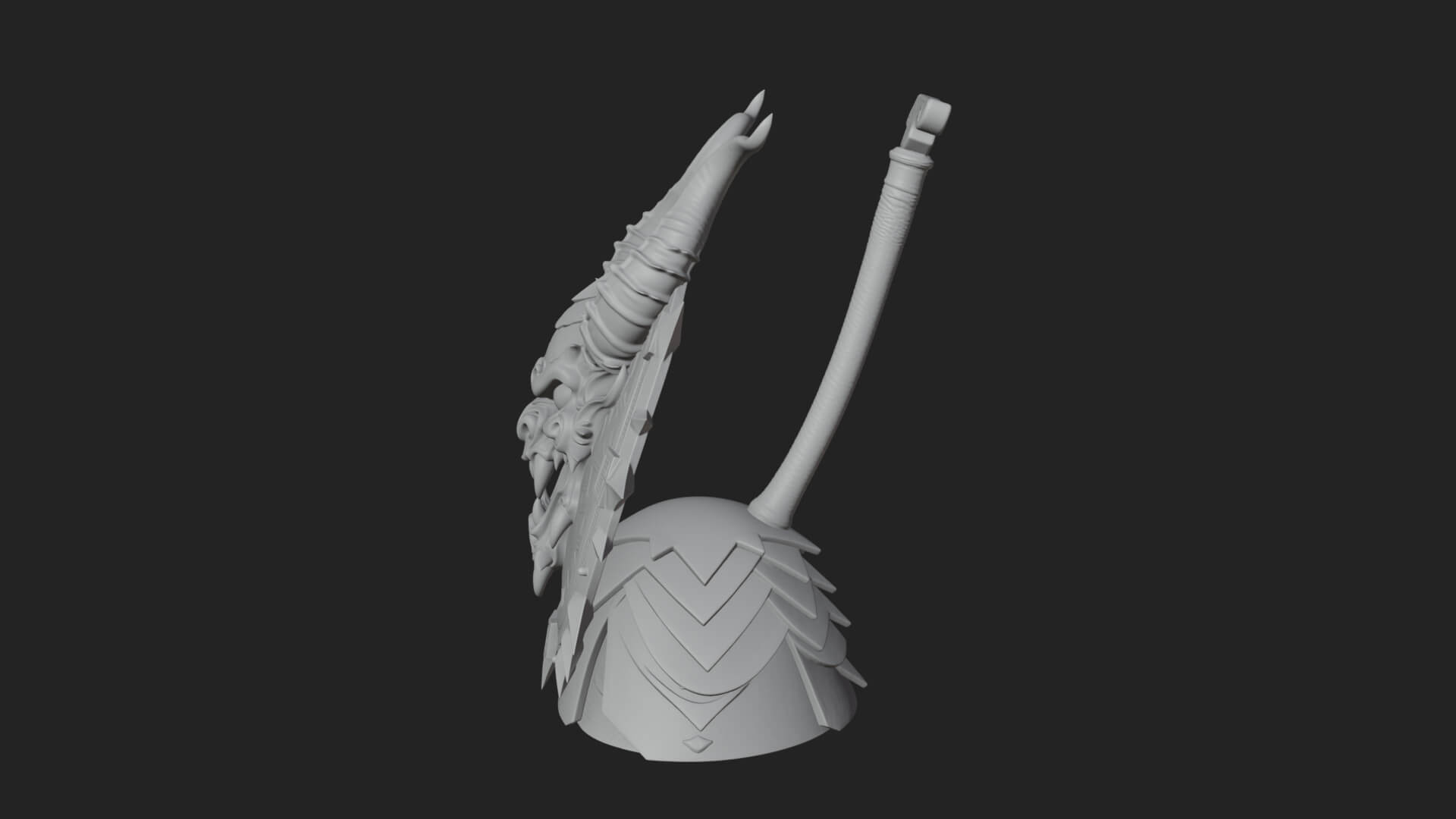 Horned Demon Face Shield Model Design 3 3D Print Model 3D Model