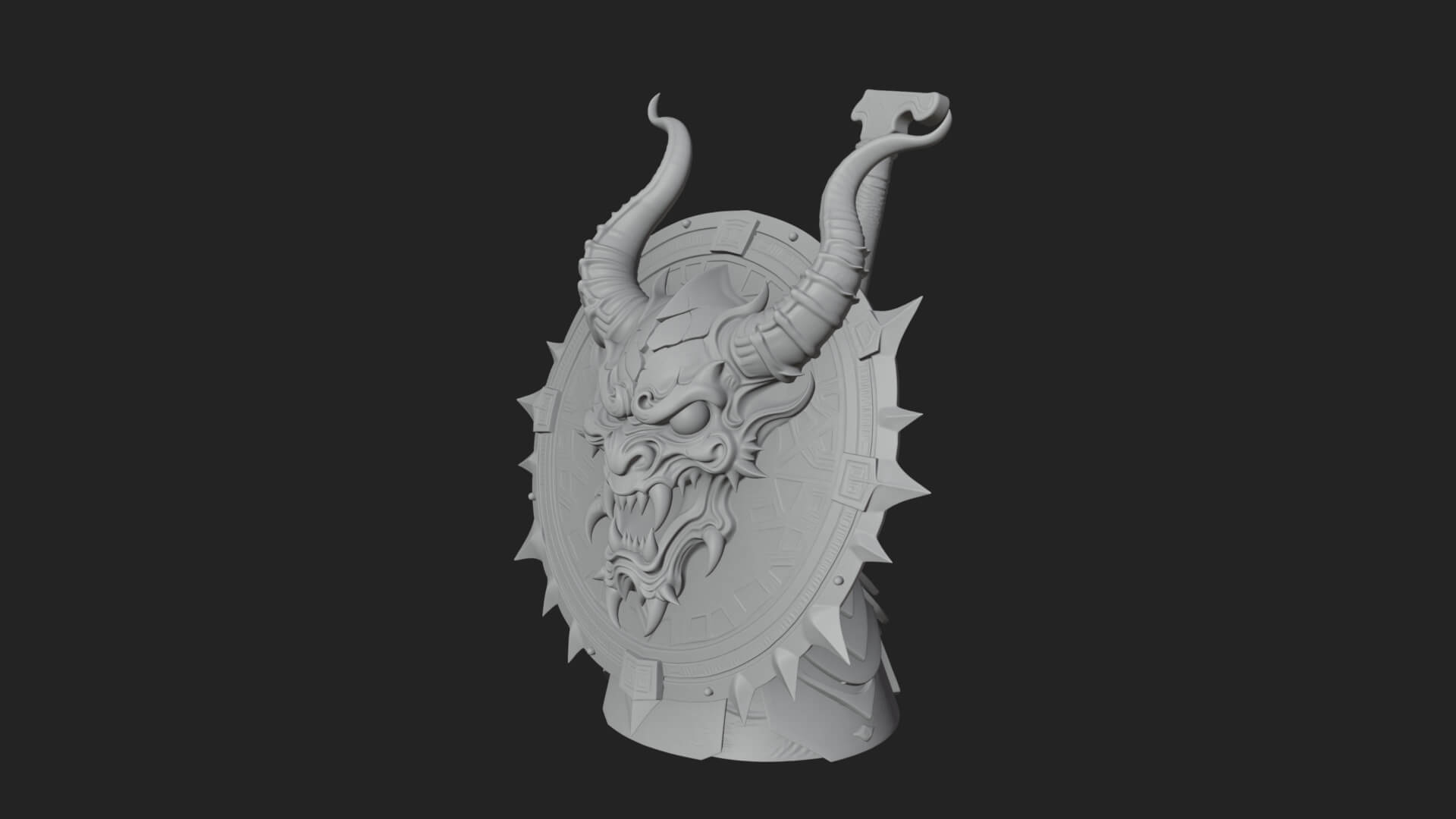 Horned Demon Face Shield Model Design 3 3D Print Model 3D Model