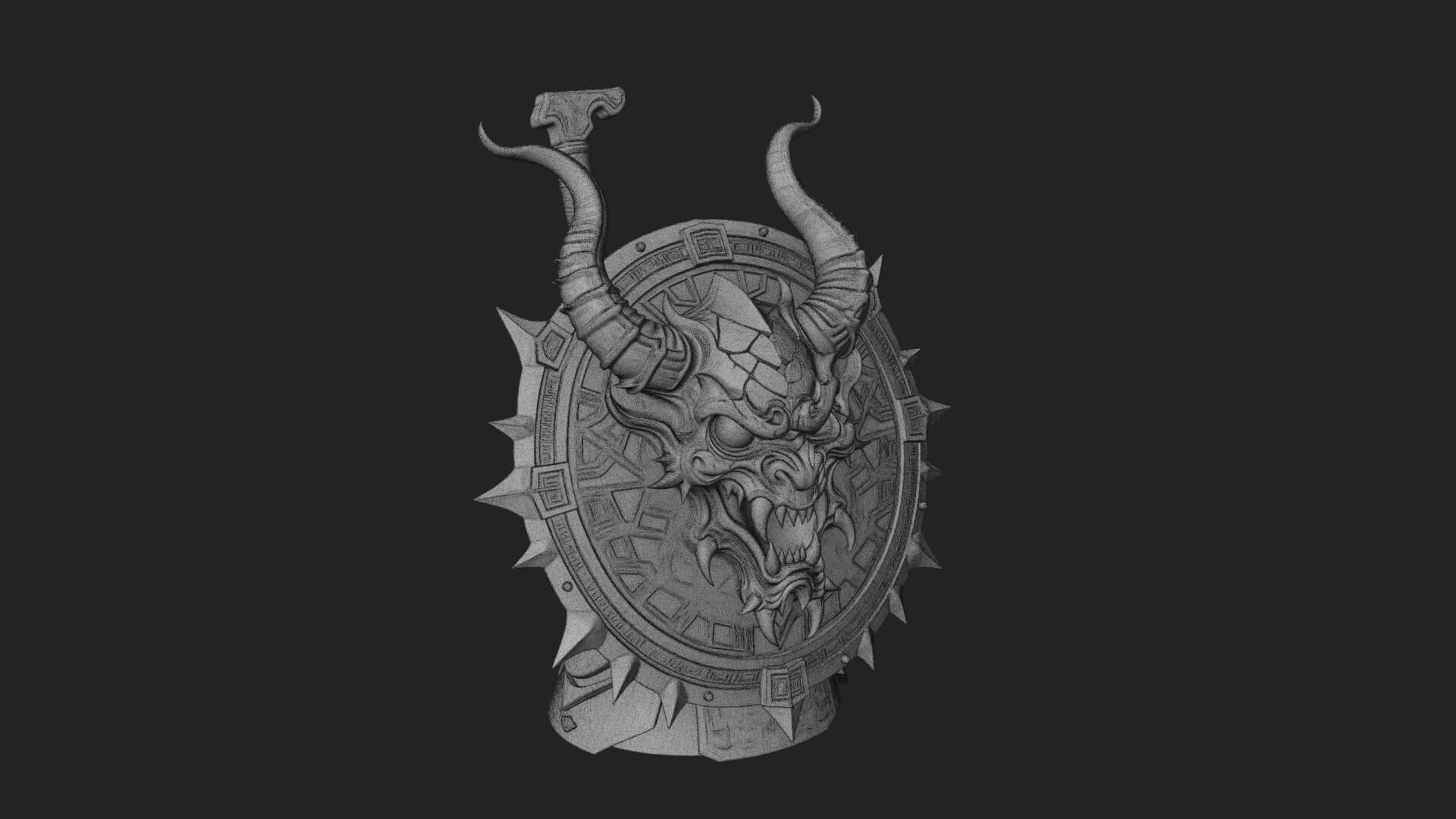 Horned Demon Face Shield Model Design 3 3D Print Model 3D Model