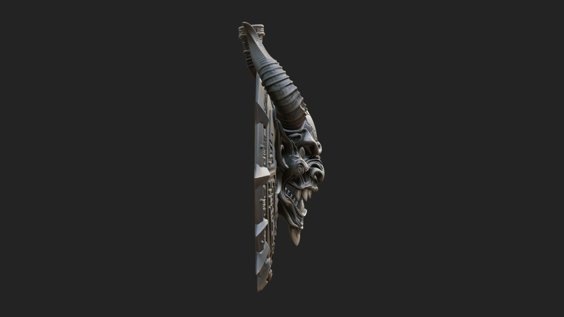 Horned Demon Face Shield Model Design 4 3D Print Model 3D Model