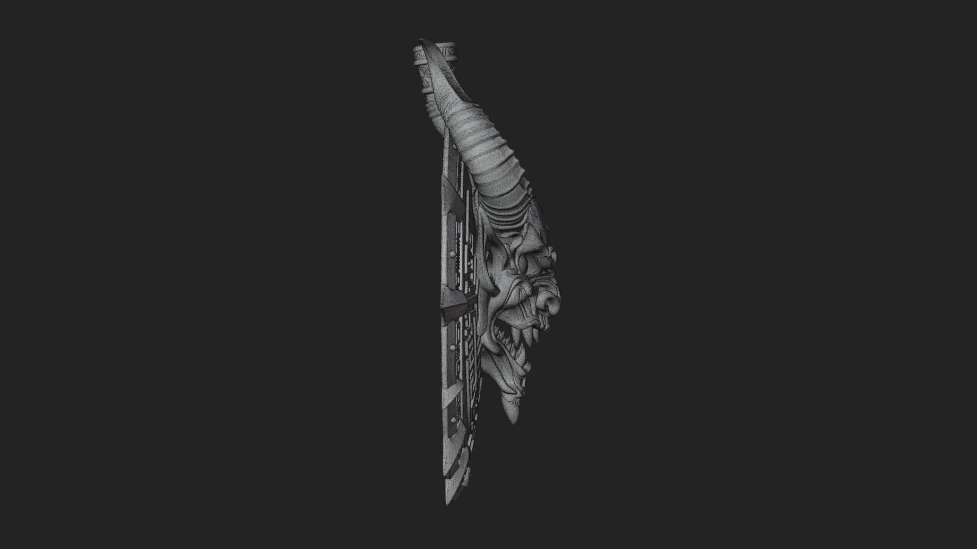 Horned Demon Face Shield Model Design 4 3D Print Model 3D Model