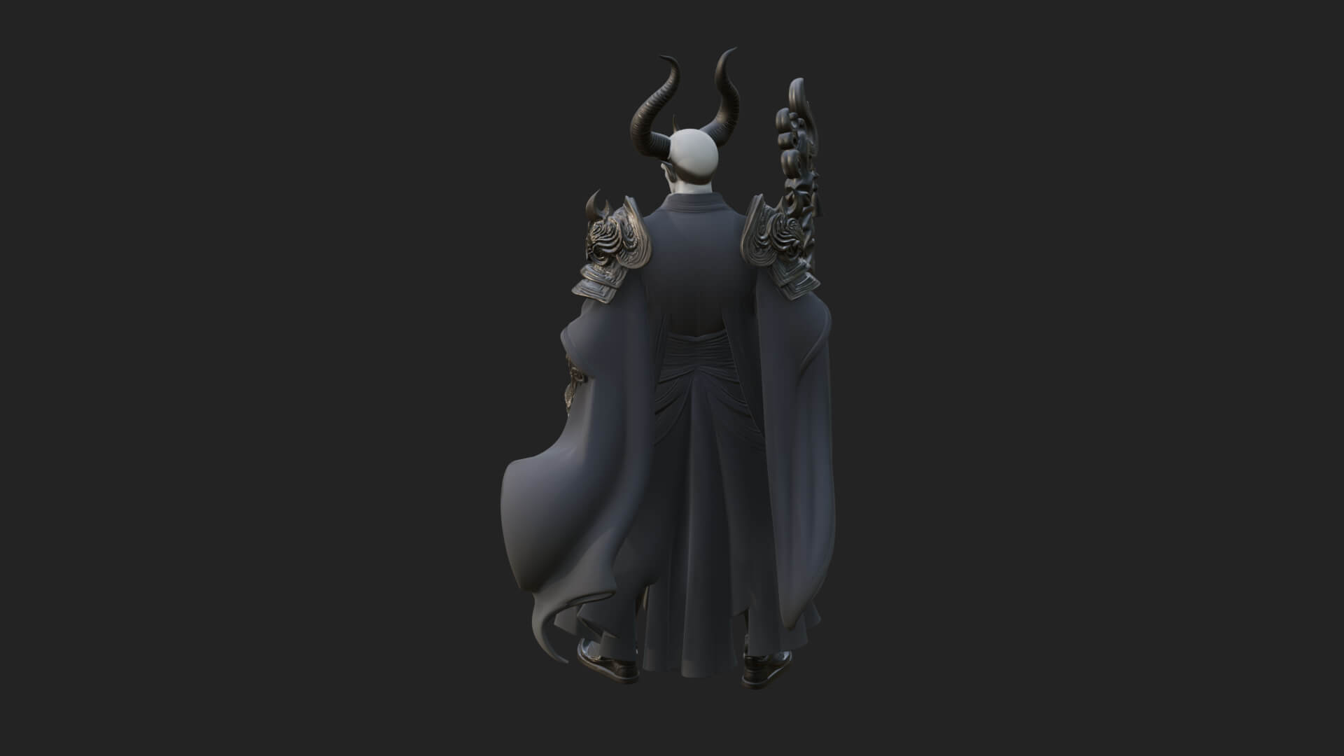 Horned Demon Mage Statue Design 2 3D Print Model 3D Model
