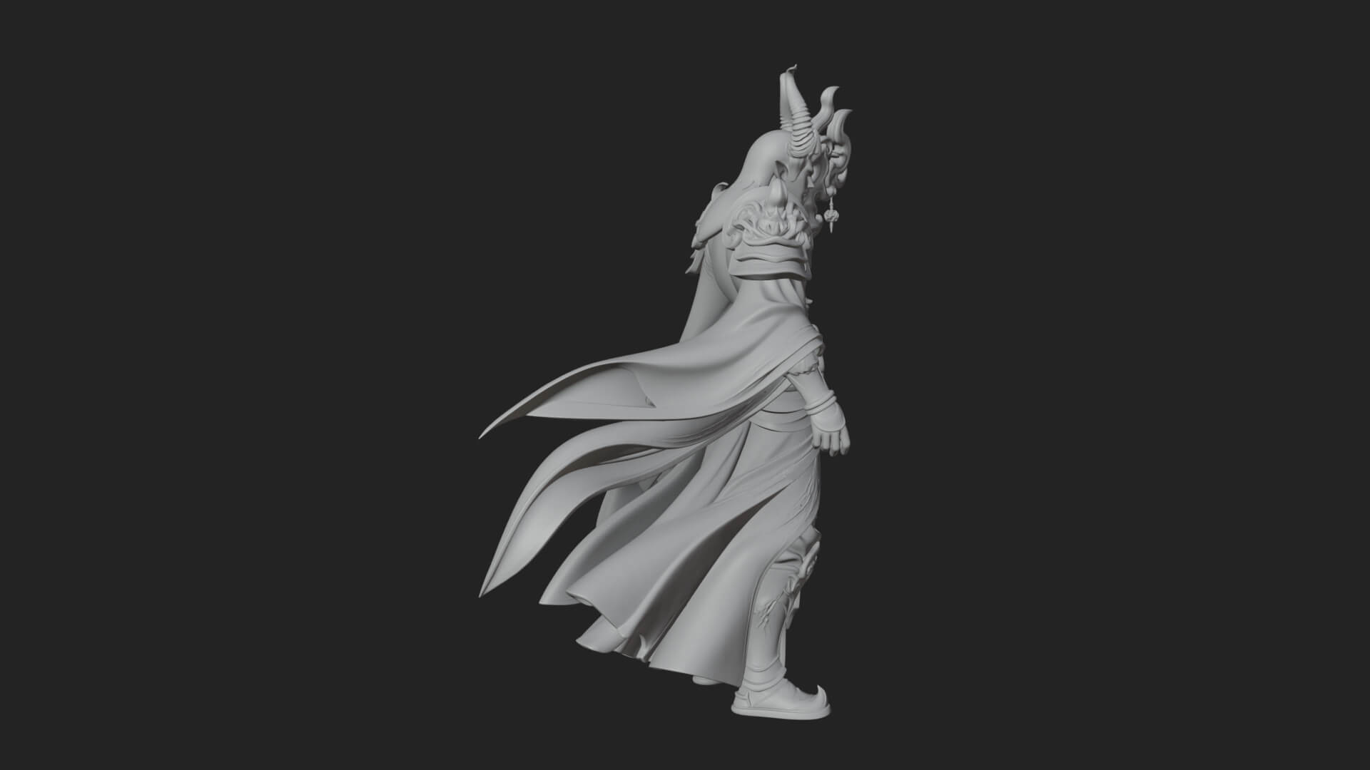 Horned Demon Mage Statue Design 3 3D Print Model 3D Model
