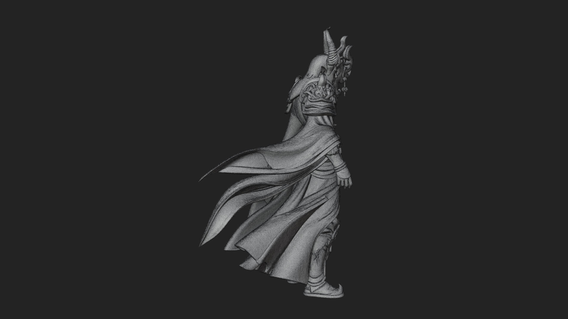 Horned Demon Mage Statue Design 3 3D Print Model 3D Model