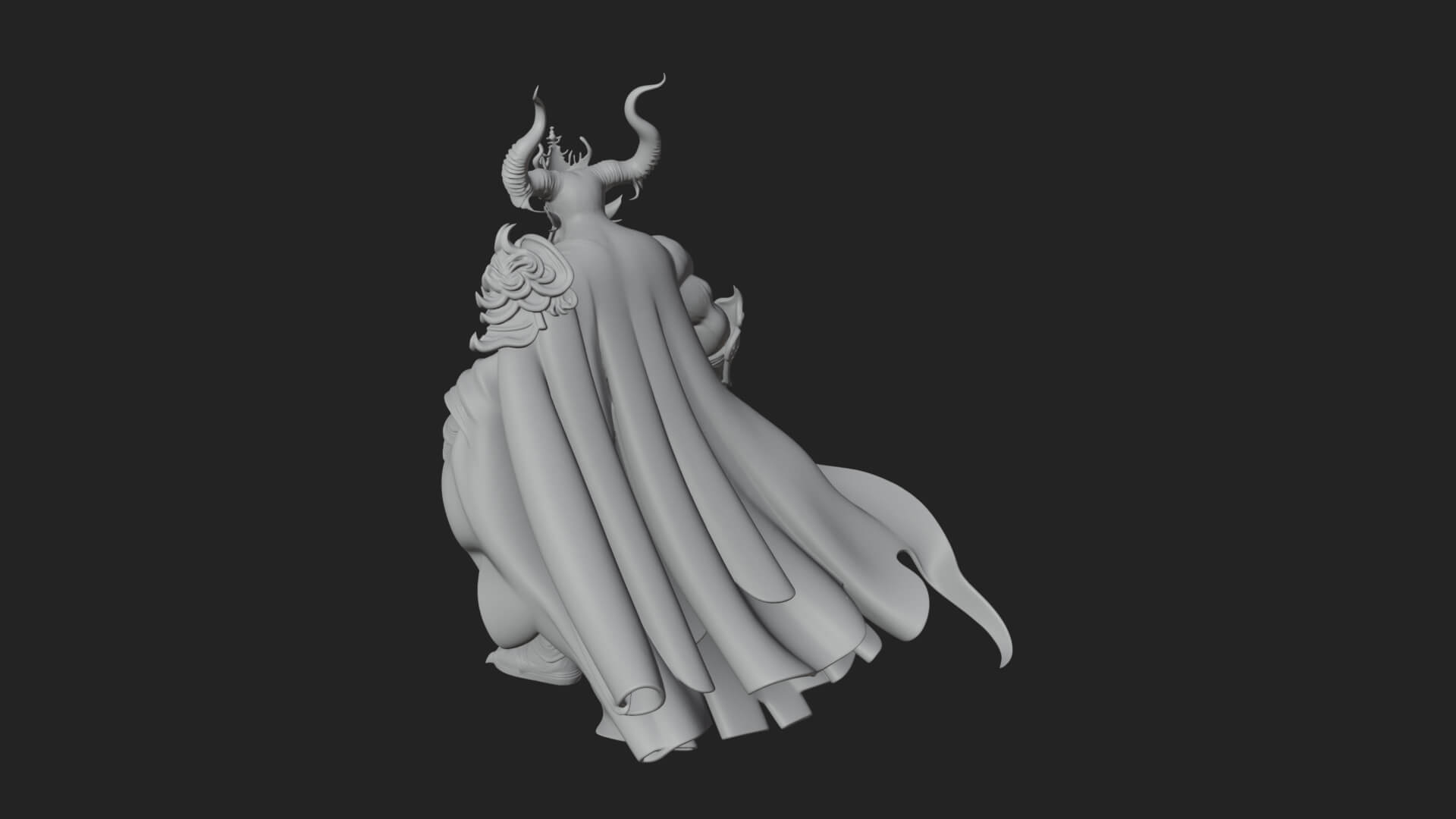 Horned Demon Mage Statue Design 5 3D Print Model 3D Model