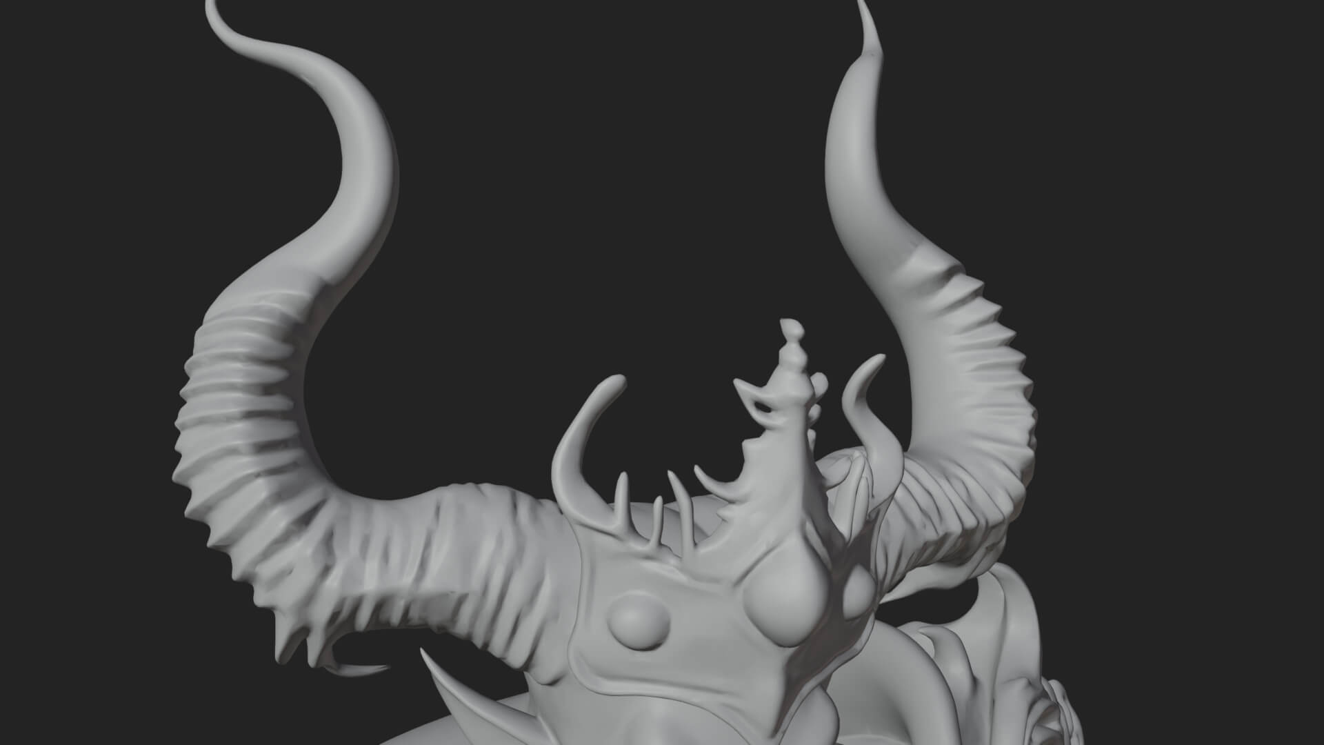 Horned Demon Mage Statue Design 5 3D Print Model 3D Model