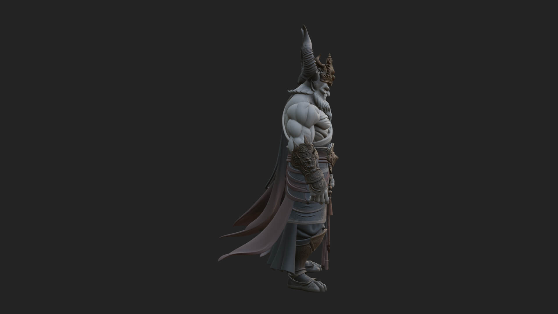 Horned Demon Mage Statue Design 6 3D Print Model 3D Model