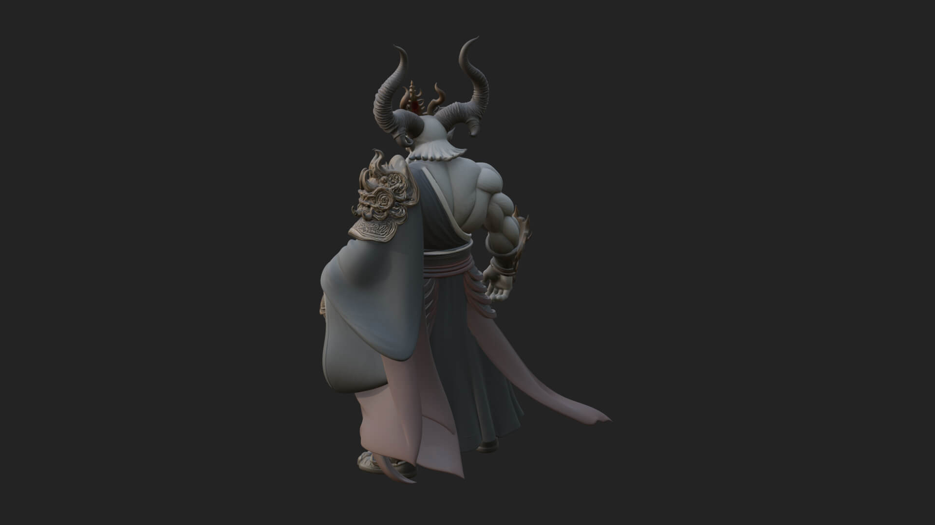 Horned Demon Mage Statue Design 6 3D Print Model 3D Model